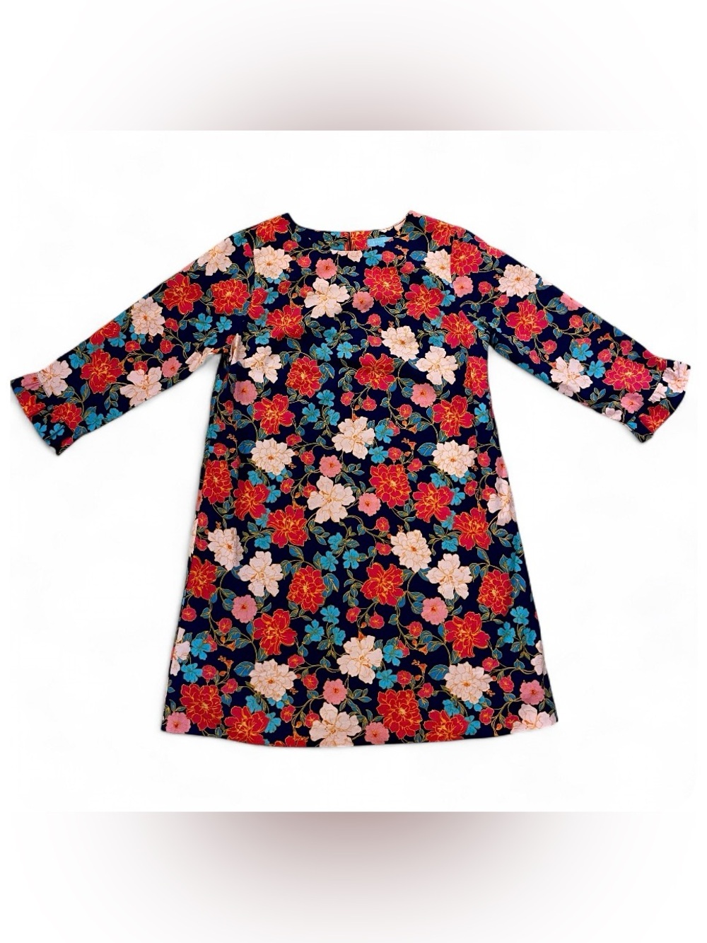 Draper James Kids Floral Dress Easter Flowers Vibrant Colorful Ruffle Sleeve, XL